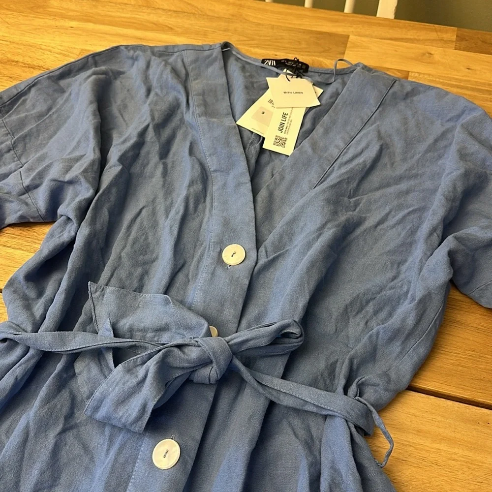 ZARA linen blend jumpsuit